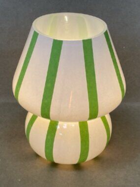 Green Striped Battery Operated Accent Lamp – 5.9" x 7.48"